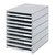 Module de classement Styroval 10 tiroirs ouverts gris