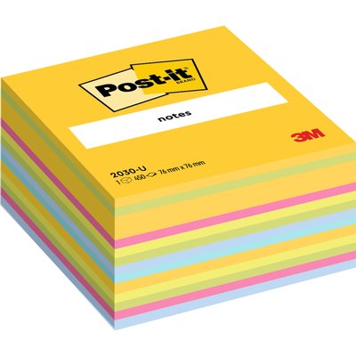 Memoblok Post-it 2030 76x76mm kubus ultra assorti