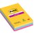 Memoblok Post-it 4690 Super Sticky 101x152mm lijn Carnival 3 stuks