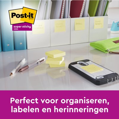 Memoblok Post-it 6920 Super Sticky 76x76mm geel