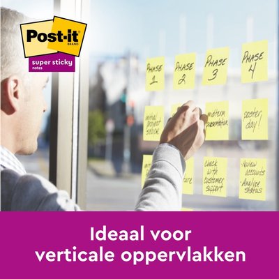 Memoblok Post-it 6920 Super Sticky 76x76mm geel