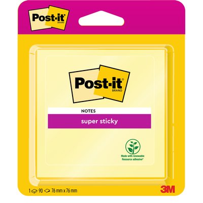 Memoblok Post-it 6920 Super Sticky 76x76mm geel