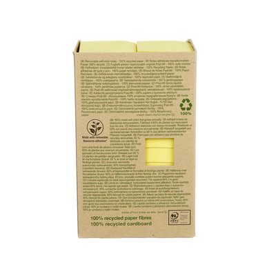 Bloc-mémos Post-it 653 38x51mm recyclé jaune 24 pièces