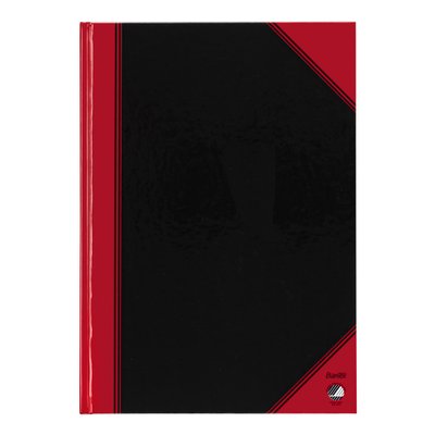 Notitieboek Bantex zwart/rood A4 lijn 70gr 96vel
