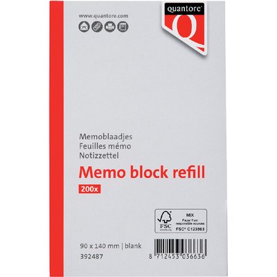 Memoblaadjes Quantore losbladig 140x90x20mm 200 vel