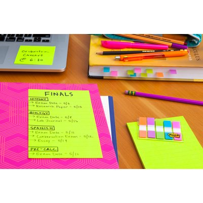 Memoblok Post-it 660 Super Sticky 102x152mm lijn rainbow 3 stuks