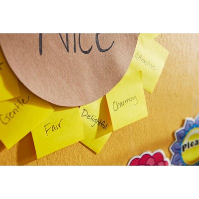 Memoblok Post-it 653-1B recycled 38x51mm canary yellow 6 stuks