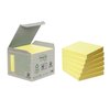 Bloc-mémos Post-it 654-1B 76x76mm recyclé jaune 6 pièces Photo