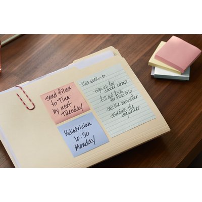 Bloc-mémos Post-it 654-1B 76x76mm recyclé jaune 6 pièces