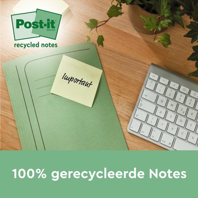 Bloc-mémos Post-it 655-1B 76x127mm recyclé jaune 6 pièces