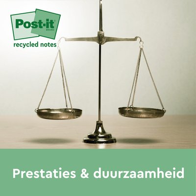 Bloc-mémos Post-it 655-1B 76x127mm recyclé jaune 6 pièces