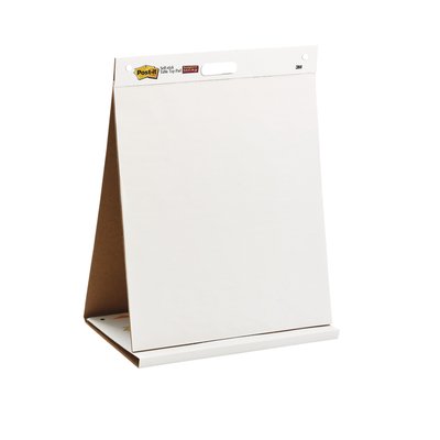 Meeting Chart Post-it 563R Super Sticky 50,8x58,4cm avec support de table blanc 20 feuilles