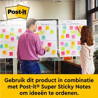 Meeting Chart Post-it 563R Super Sticky 50,8x58,4cm avec support de table blanc 20 feuilles