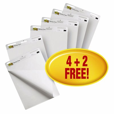 Meeting chart Post-it 559 Super Sticky 63.5x76.2mm wit 4+2 gratis