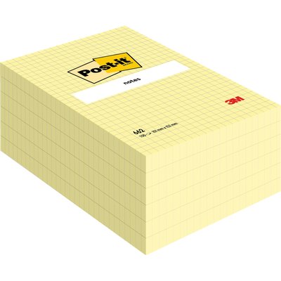 Memoblok Post-it 662 102x152mm ruit geel