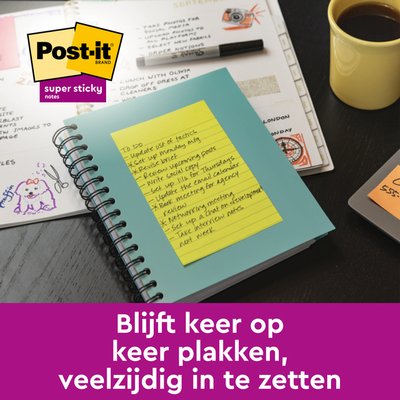 Memoblok Post-it 662 102x152mm ruit geel