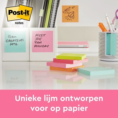 Memoblok Post-it 654 76x76mm neon groen 100 vel