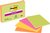 Memoblok Post-it 6445 Super Sticky 152x101mm assorti 4 stuks
