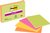 Memoblok Post-it 6845 Super Sticky 203x152mm assorti 4 stuks