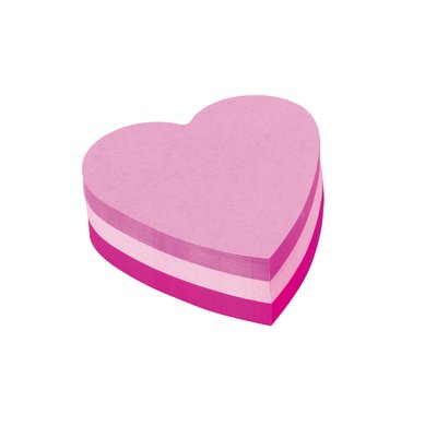 Bloc-mémos 3M Post-it 2007 70x70mm cube coeur rose