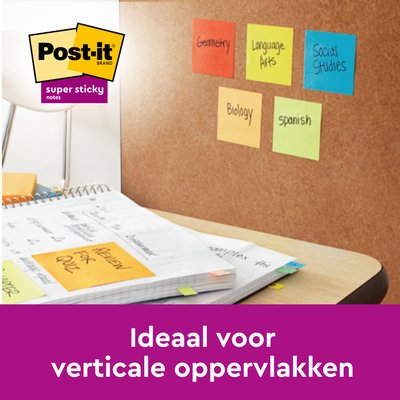 Bloc-mémos Post-it 2028 Super Sticky 76x76mm cube jaune