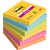 Memoblok Post-it 654 Super Sticky 76x76mm Carnival 6 stuks
