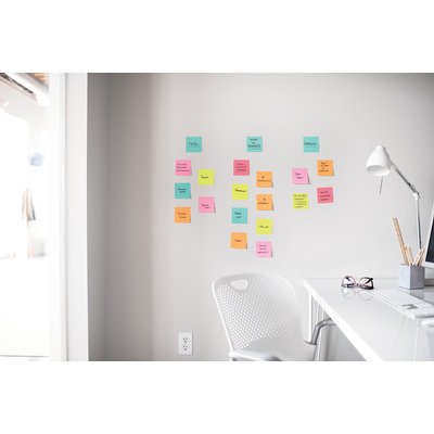 Memoblok Post-it 654 Super Sticky 76x76mm Carnival 6 stuks