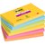 Memoblok Post-it 655 Super Sticky 76x127mm Carnival 6 stuks