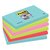 Bloc-mémos Post-it 655 Super Sticky 76x127mm Cosmic 6 pièces