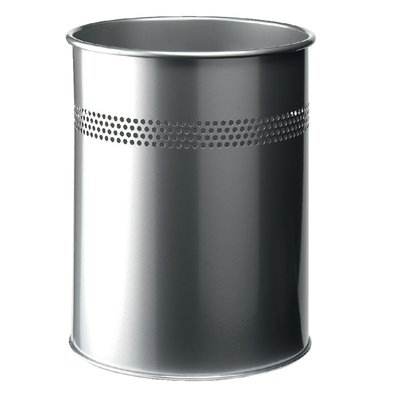 Corbeille à papier Durable 3300-23 15L 30mm perforations argent