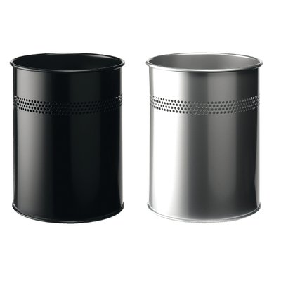 Corbeille à papier Durable 3300-23 15L 30mm perforations argent