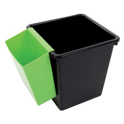 Corbeille à papier synthétique carrée conique 27L noir