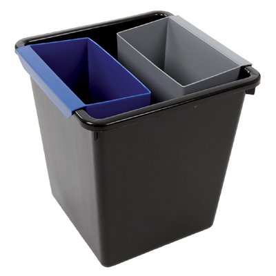 Corbeille à papier synthétique carrée conique 27L noir