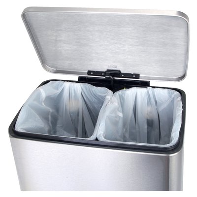 Poubelle à pédale EKO E-Cube 9+10L inox
