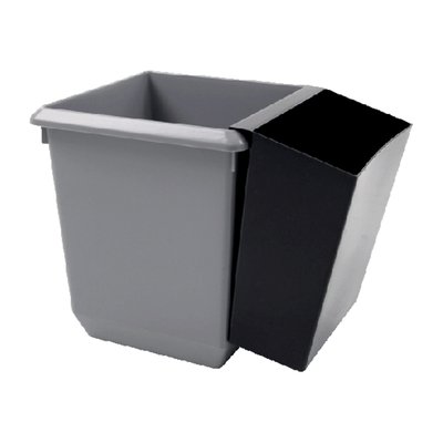 Corbeille à papier synthétique carrée conique 27L gris