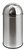 Afvalbak Pushcan met pushdeksel 40liter zilver