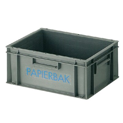 Bac collecteur papier plastique 40x30x17,5cm gris