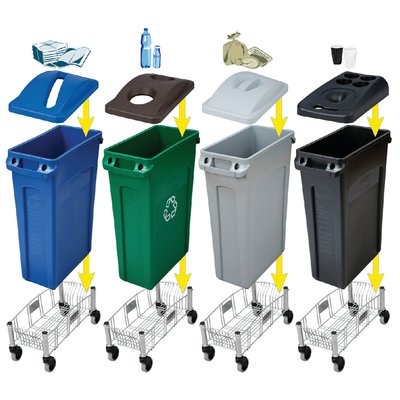 Collecteur Rubbermaid Slim Jim Vented avec conduits d'aération 87L gris