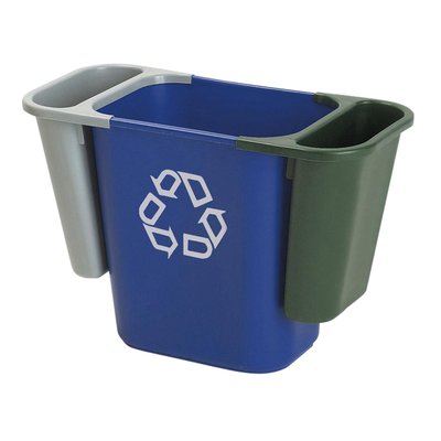 Corbeille Rubbermaid Recycling Medium 26L bleu