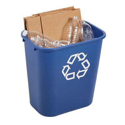 Corbeille Rubbermaid Recycling Medium 26L bleu