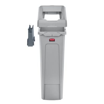 Afvalbak Rubbermaid Slim Jim Recyclestation starterset 87 liter grijs