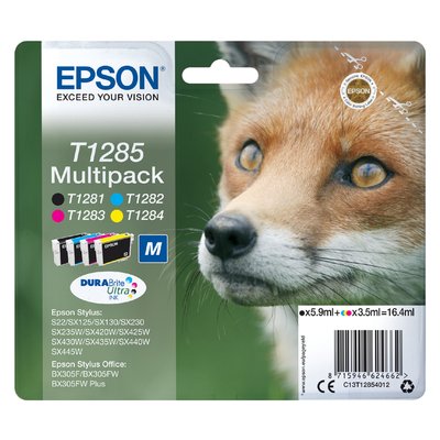 Inktcartridge Epson T1285 zwart + 3 kleuren