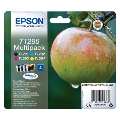 Inktcartridge Epson T1295 zwart + 3 kleuren