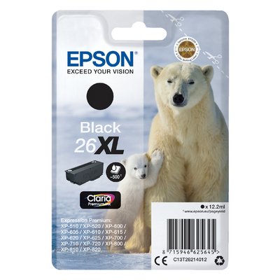 Inktcartridge Epson 26XL T2621 zwart