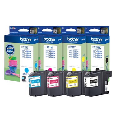 Inktcartridge Brother LC-221C blauw