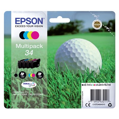 Inktcartridge Epson 34 T3466 zwart + 3 kleuren