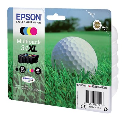 Inktcartridge Epson 34XL T3476 zwart + 3 kleuren