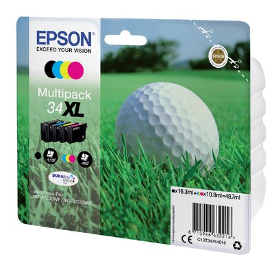Inktcartridge Epson 34XL T3476 zwart + 3 kleuren