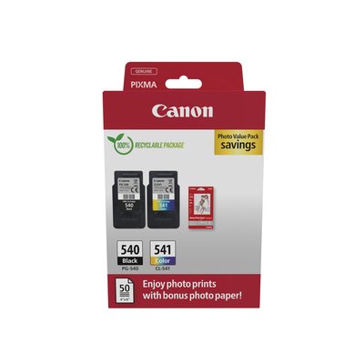 Inktcartridge Canon PG-540 CL-541 zw + kl + papier