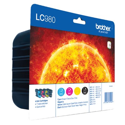 Inktcartridge Brother LC-980VALBP zwart + 3 kleuren